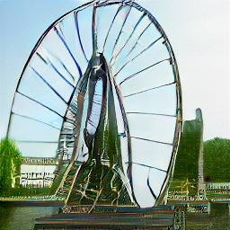 generated: a view of the Milllenium Wheel from the Thames #3